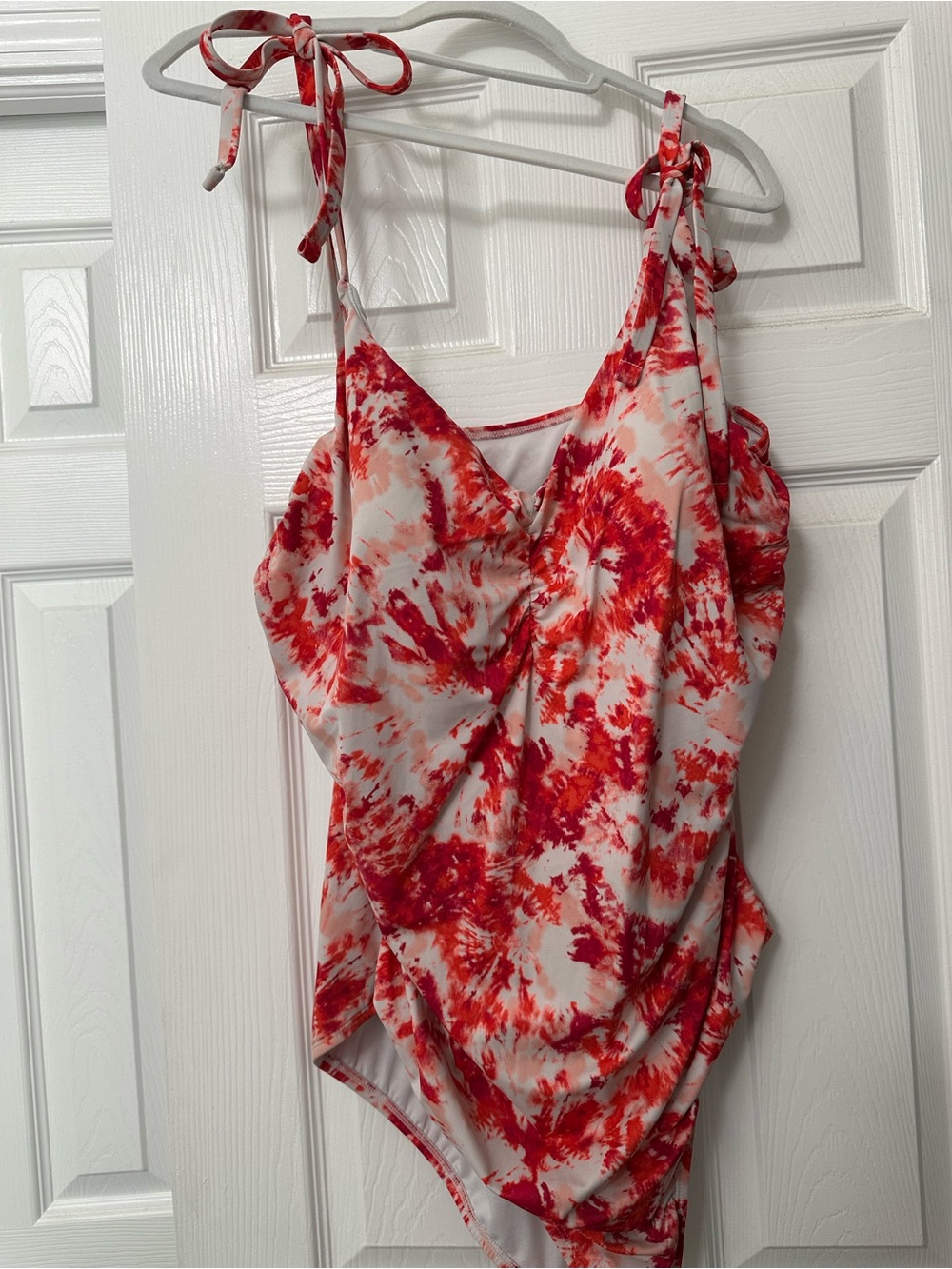 Time and Tru Pink and White Tie-Dye One-Piece Swimsuit 3X